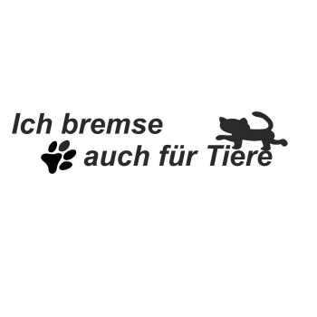 Aufkleber Ich bremse auch für Tiere, Katze, diverse Farben